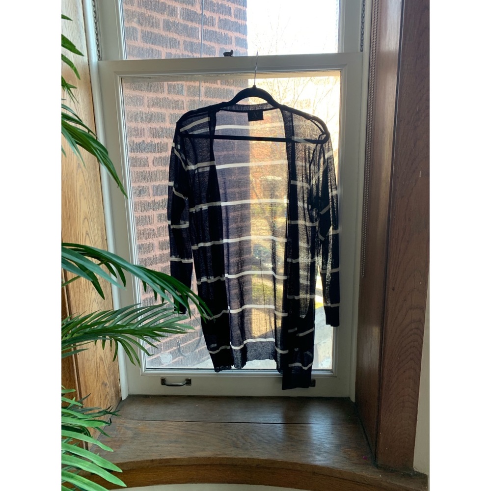 Long Sleeve Navy Striped Cardigan